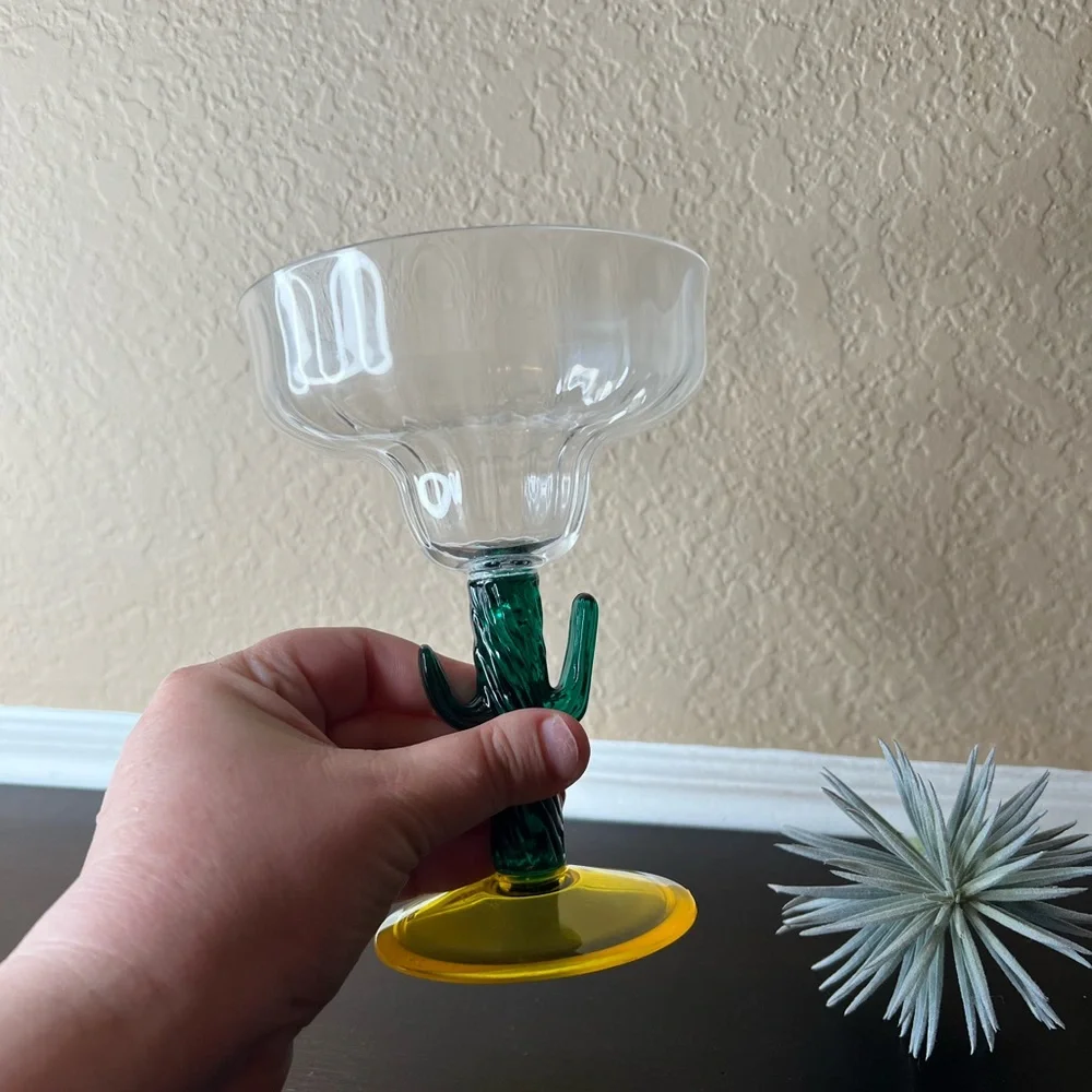 Vintage NCC 1994 Cactus Margarita Glass/ Coupe, Vintage Barware, Acrylic, Cinco